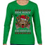 Merry Krampus Santa Folklore Figure Horror Ugly Christmas Sweater Womens Graphic Long Sleeve T-Shirt