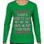 Santa Used To Say Hey Until He Met Your Mom Ugly Christmas Sweater Womens Graphic Long Sleeve T-Shirt