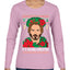 It's Keanu Wreaths Ugly Christmas Sweater Womens Graphic Long Sleeve T-Shirt