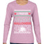 I Prefer Halloween Dancing Skeletons Ugly Christmas Sweater Womens Graphic Long Sleeve T-Shirt