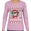 Yo Yo Yo Black Santa Ugly Christmas Sweater Womens Graphic Long Sleeve T-Shirt
