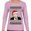 Merry Creedmas Office Humor TV  Ugly Christmas Sweater Womens Graphic Long Sleeve T-Shirt