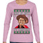 Shut Up Hippy It's Christmas Ugly Christmas Sweater Womens Graphic Long Sleeve T-Shirt