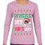 Where My Ho's At? Ugly Christmas Sweater Womens Graphic Long Sleeve T-Shirt