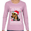 Twas The Nizzle Before Chrismizzle Gangster Dogg Rapper Ugly Christmas Sweater Womens Graphic Long Sleeve T-Shirt