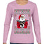 F Around And Find Out Santa Ugly Christmas Sweater Womens Graphic Long Sleeve T-Shirt