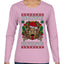 Merry Krampus Santa Folklore Figure Horror Ugly Christmas Sweater Womens Graphic Long Sleeve T-Shirt