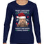 Merry Christmas to Everyone Except Carole Baskin Ugly Christmas Sweater Womens Graphic Long Sleeve T-Shirt