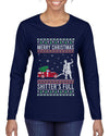 Merry Christmas Shitter's Full Christmas Vacation Ugly Christmas Sweater Womens Graphic Long Sleeve T-Shirt