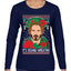 It's Keanu Wreaths Ugly Christmas Sweater Womens Graphic Long Sleeve T-Shirt