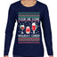 Pour Me Some Holiday Cheer Ugly Christmas Sweater Womens Graphic Long Sleeve T-Shirt