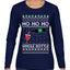 Ho Ho Ho Whole Bottle Wine Spirits Ugly Christmas Sweater Womens Graphic Long Sleeve T-Shirt