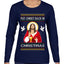 Put Christ Back In Christmas Ugly Christmas Sweater Womens Graphic Long Sleeve T-Shirt