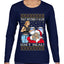 That Santa Mother F Isn't Real CLEAN  Ugly Christmas Sweater Womens Graphic Long Sleeve T-Shirt