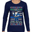 Santa Backs The Blue Pro Police Santa Claus Ugly Christmas Sweater Womens Graphic Long Sleeve T-Shirt