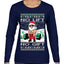No Lift No Gift Fitness Workout Santa Ugly Christmas Sweater Womens Graphic Long Sleeve T-Shirt
