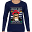 Jingle Bell Rock Kid Rapper Country Music Ugly Christmas Sweater Womens Graphic Long Sleeve T-Shirt