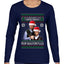 Season's Greeting From Nakatomi Plaza Ugly Christmas Sweater Womens Graphic Long Sleeve T-Shirt
