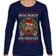 Merry Krampus Santa Folklore Figure Horror Ugly Christmas Sweater Womens Graphic Long Sleeve T-Shirt