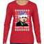 Santa Mike Michael Scott The Office Ugly Christmas Sweater Womens Graphic Long Sleeve T-Shirt
