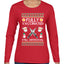 Fully Vaccinated Still Antisocial Ugly Christmas Sweater Womens Graphic Long Sleeve T-Shirt