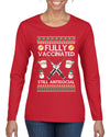 Fully Vaccinated Still Antisocial Ugly Christmas Sweater Womens Graphic Long Sleeve T-Shirt