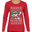 Yo Yo Yo Black Santa Ugly Christmas Sweater Womens Graphic Long Sleeve T-Shirt