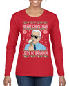 Merry Christmas Let's Go Brandon Christmas Womens Graphic Long Sleeve T-Shirt
