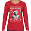 Merry Kissmas  Christmas Womens Graphic Long Sleeve T-Shirt
