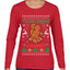 Tis' The Season To Be Naughty Ugly Christmas Sweater Womens Graphic Long Sleeve T-Shirt