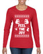 Feel The Joy Individual Couples Ugly Christmas Sweater Womens Graphic Long Sleeve T-Shirt
