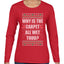 Todd Margo Why Is The Carpet All Wet Todd? Individual Couples Ugly Christmas Sweater Womens Graphic Long Sleeve T-Shirt