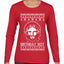 Birthday Boy Jesus Christ Ugly Christmas Sweater Womens Graphic Long Sleeve T-Shirt