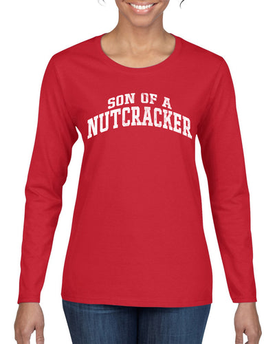 Vintage Movie Quote Son Of A Nutcracker Christmas Womens Graphic Long Sleeve T-Shirt
