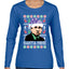 Santa Mike Michael Scott The Office Ugly Christmas Sweater Womens Graphic Long Sleeve T-Shirt