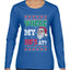 Where my Hos At Santa Funny Ugly Christmas Sweater Womens Graphic Long Sleeve T-Shirt