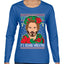 It's Keanu Wreaths Ugly Christmas Sweater Womens Graphic Long Sleeve T-Shirt