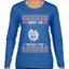 Under The Missle Toe Ugly Christmas Sweater Womens Graphic Long Sleeve T-Shirt