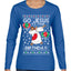 Go Jesus It's Your Birthday Ugly Christmas Sweater Womens Graphic Long Sleeve T-Shirt
