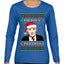 Merry Creedmas Office Humor TV  Ugly Christmas Sweater Womens Graphic Long Sleeve T-Shirt