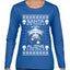 Santa Is Fake Aliens Are Real Ugly Christmas Sweater Womens Graphic Long Sleeve T-Shirt