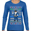 Santa Backs The Blue Pro Police Santa Claus Ugly Christmas Sweater Womens Graphic Long Sleeve T-Shirt