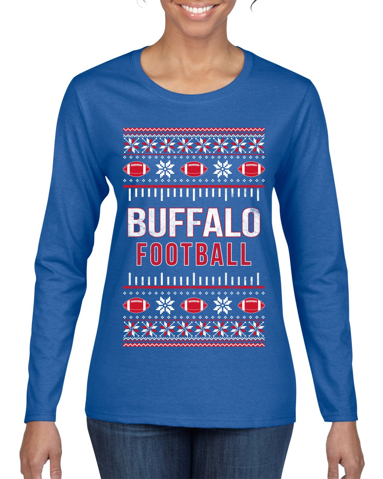 City of Buffalo BUF American Football Fantasy Fan Ugly Christmas Sweater Unisex Crewneck Sweatshirt