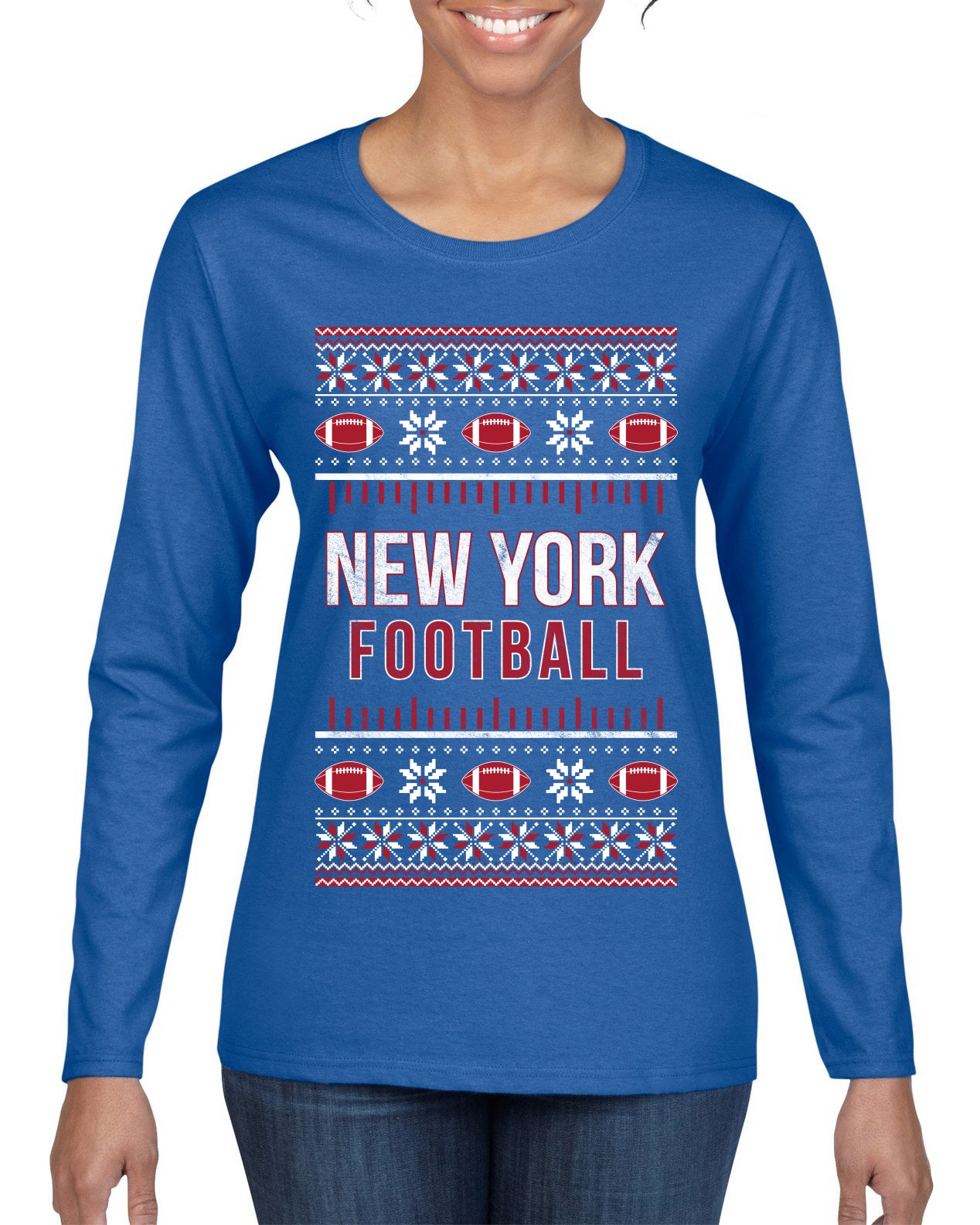 City of New York NYC American Football Fantasy Fan Ugly Christmas Sweater Unisex Crewneck Sweatshirt