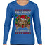 Merry Krampus Santa Folklore Figure Horror Ugly Christmas Sweater Womens Graphic Long Sleeve T-Shirt
