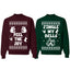 Feel The Joy... Jingle My Bells Ugly Christmas Sweater Matching Couples Crewneck Sweater