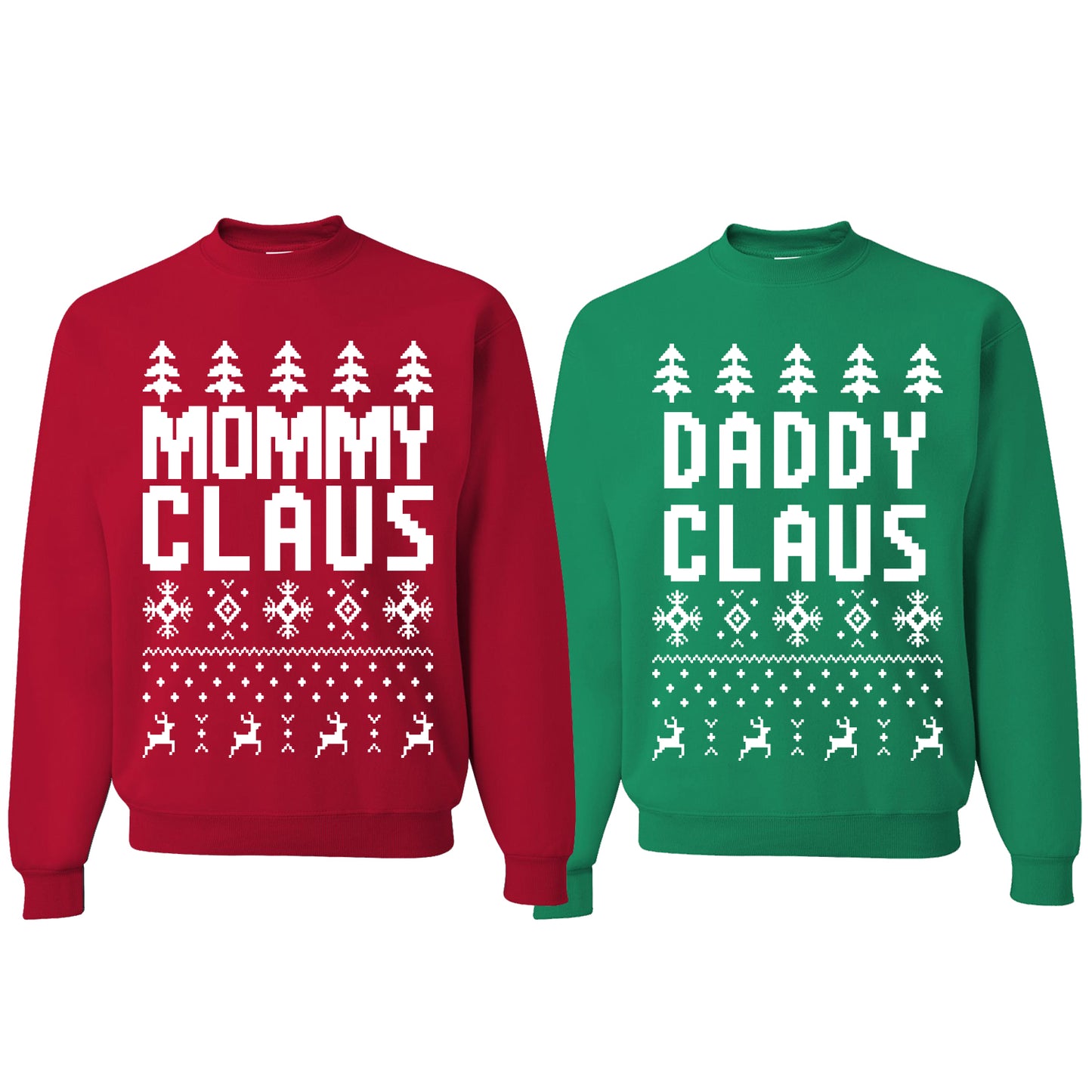 Mommy Claus and Daddy Claus Matching Couples Crewneck Sweater