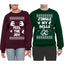 Feel The Joy... Jingle My Bells Ugly Christmas Sweater Matching Couples Crewneck Sweater