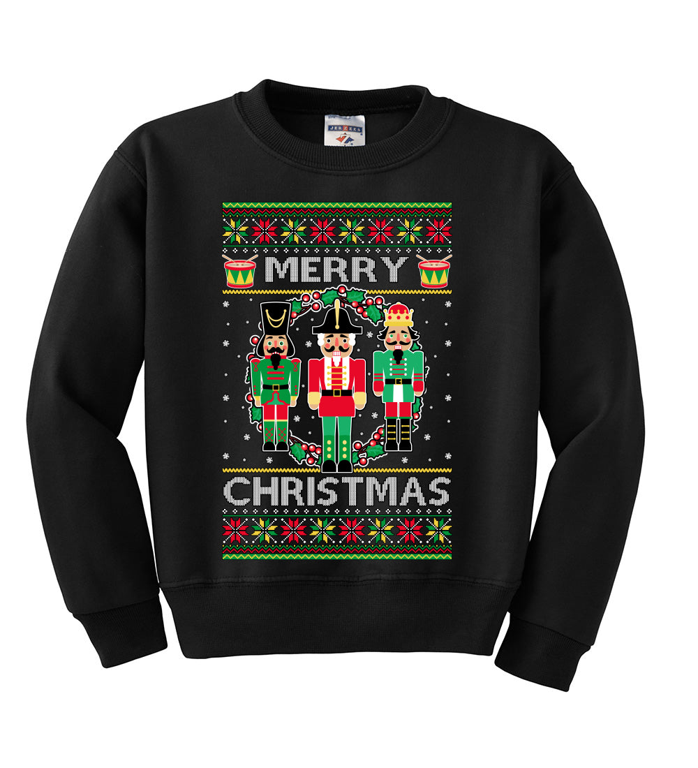 Merry Christmas Nutcrackers Christmas Unisex Boys Girls Crewneck Graphic Sweatshirt