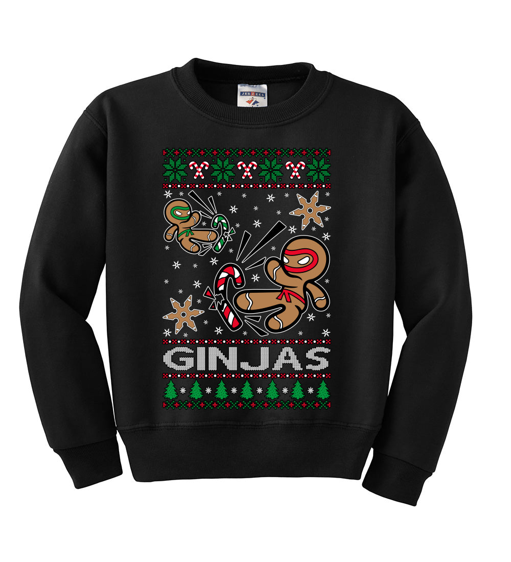 Ginjas Gingerbread Ninjas Christmas Unisex Boys Girls Crewneck Graphic Sweatshirt